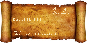 Kovalik Lili névjegykártya