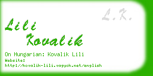 lili kovalik business card